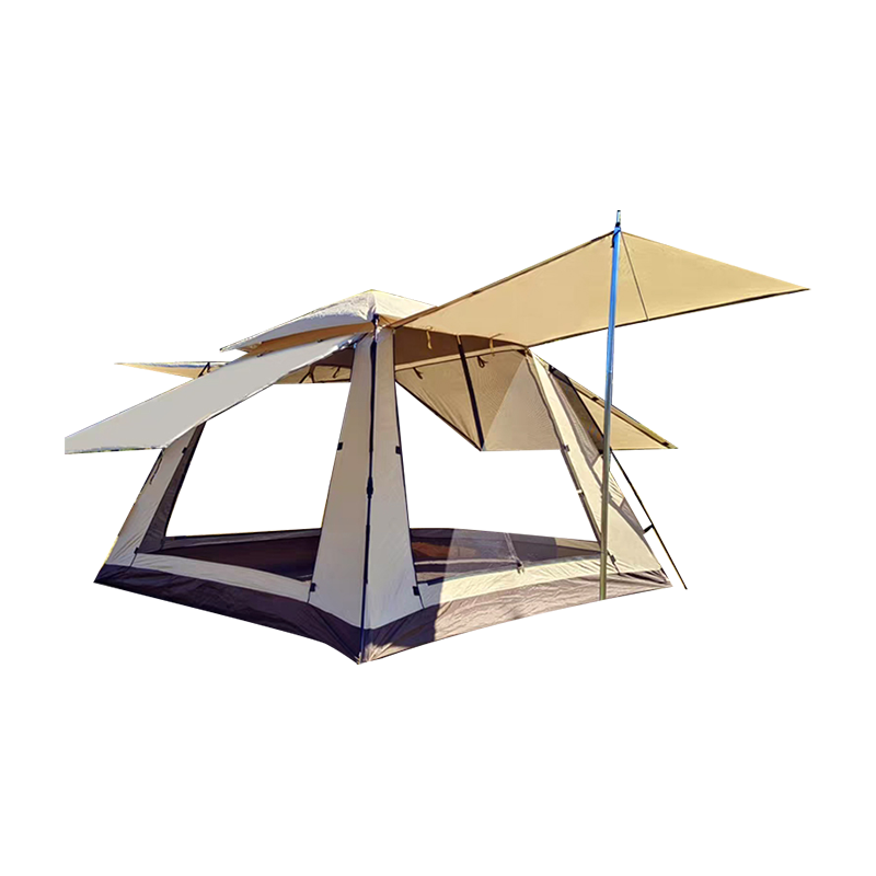 Carpa automática con ventanas en los cuatro lados.