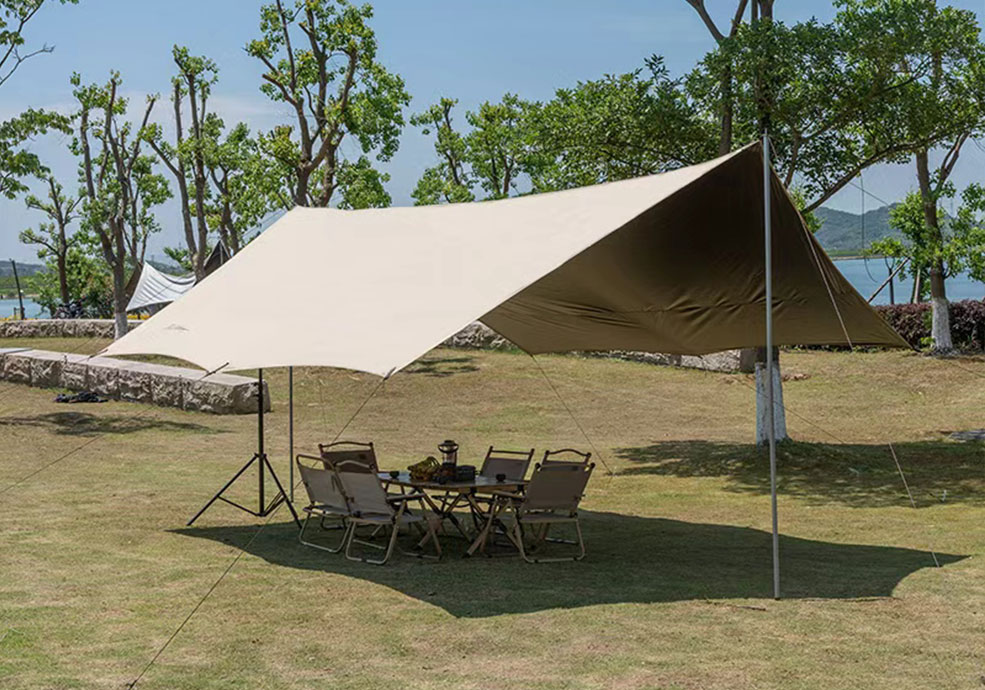 Toldo Exterior de Tela Oxford 150D con Lona Negra de Titanio